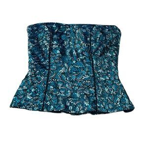 WHBM Teal Butterfly Bustier, Corset, 0